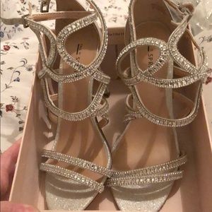 Silver Sandler’s with rhinestones